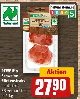 REWE DE REWE Bio Schweine- Rückensteaks tilbud
