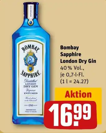 REWE DE Bombay Sapphire London Dry Gin tilbud