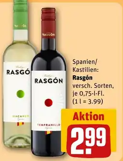 REWE DE Spanien/ Kastilien: RASGÓN tilbud