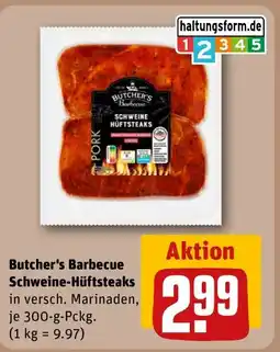 REWE DE Butcher's Barbecue Schweine-Hüftsteaks tilbud