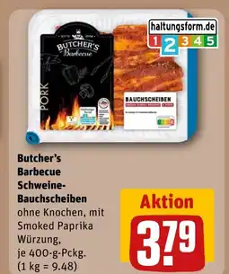 REWE DE Butcher's barbecue schweine- bauchscheiben tilbud