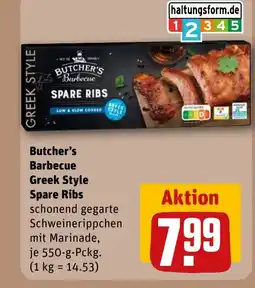 REWE DE Barbecue Greek Style Spare Ribs tilbud