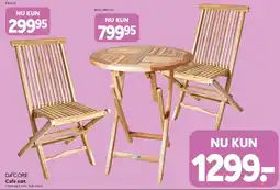 Din Isenkræmmer Cafe sæt (1 bord + 2 stole) tilbud