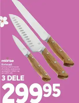 Din Isenkræmmer Morsø knivsæt (3 dele) tilbud