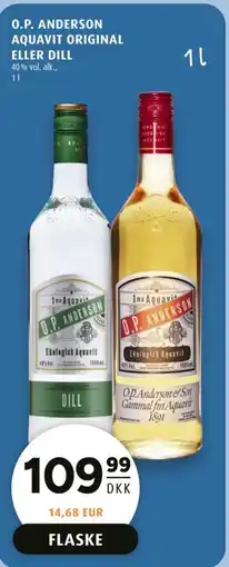 Scandinavian Park O.P. Anderson Aquavit original eller dill tilbud