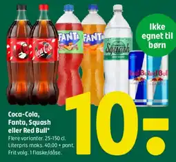 Coop 365 Coca-Cola, Fanta, Squash eller Red Bull tilbud