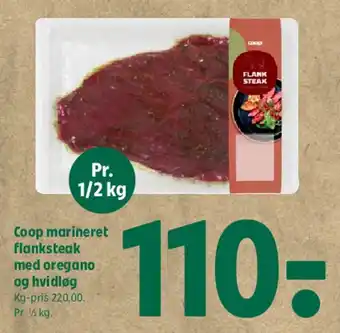 Coop 365 Coop marineret flanksteak med oregano og hvidløg tilbud