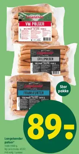 Coop 365 Langelænder pølser tilbud