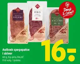 Coop 365 Aalbæk spegepølse i skiver tilbud