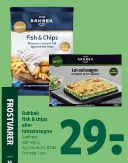 Coop 365 Rahbek fish & chips eller lakselasagne tilbud