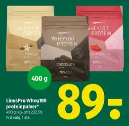 Coop 365 LinusPro Whey100 proteinpulver tilbud