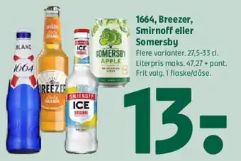 Coop 365 1664, Breezer, Smirnoff eller Somersby tilbud