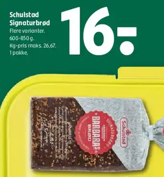 Coop 365 Schulstad Signaturbrød tilbud
