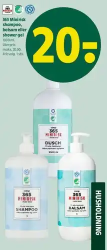 Coop 365 365 Minirisk shampoo, balsam eller shower gel tilbud