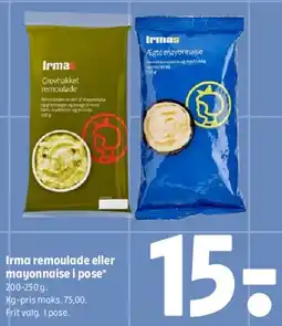 Coop 365 Irma remoulade eller mayonnaise i pose tilbud