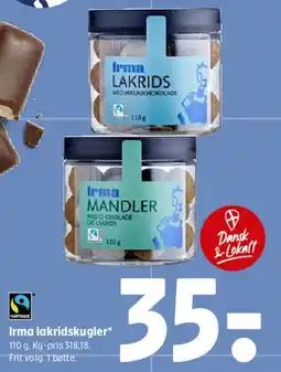 Coop 365 Irma lakridskugler og mandler tilbud