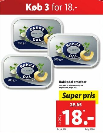 Bakkedal smørbar