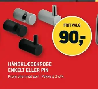 Håndklædekroge enkelt eller pin