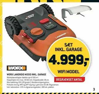 XL-BYG Worx landroid m500 inkl. garage tilbud