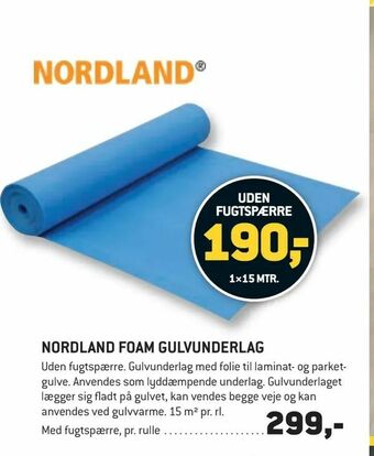 XL-BYG Nordland foam gulvunderlag tilbud