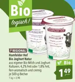 Citti HAMFELDER HOF Bio joghurt natur tilbud