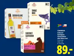Lidl CIMAROSA Cabernet Sauvignon, Chenin Blanc eller Shiraz rosé tilbud
