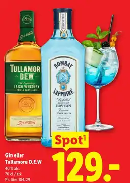 Lidl Gin eller Tullamore D.E.W tilbud