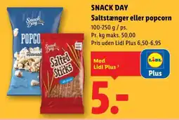 Lidl SNACK DAY Saltstænger eller popcorn tilbud