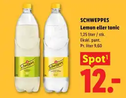 Lidl SCHWEPPES Lemon eller tonic tilbud