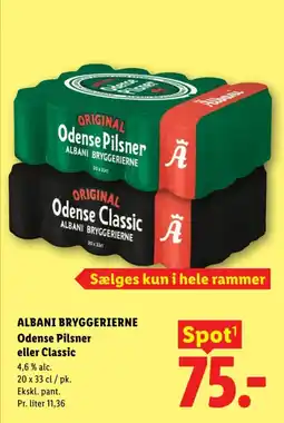 Lidl ALBANI BRYGGERIERNE Odense Pilsner eller Classic tilbud