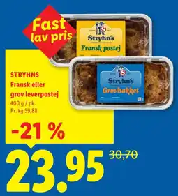Lidl STRYHNS Fransk eller grov leverpostej tilbud