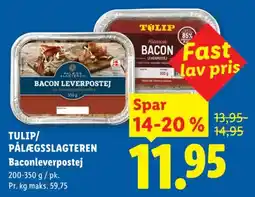 Lidl TULIP/ PÅLÆGSSLAGTEREN Baconleverpostej tilbud