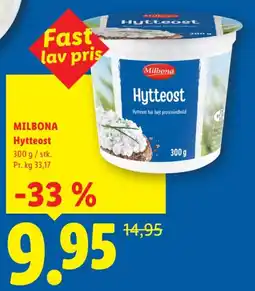 Lidl MILBONA Hytteost tilbud