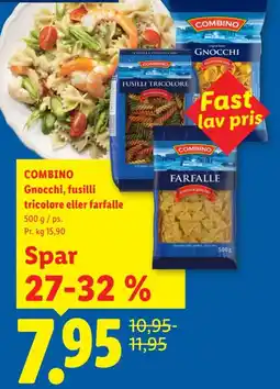 Lidl COMBINO Gnocchi, fusilli tricolore eller farfalle tilbud