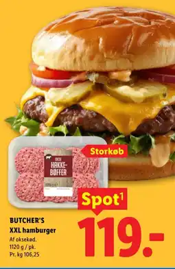 Lidl BUTCHER'S XXL hamburger tilbud