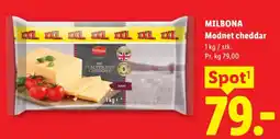 Lidl MILBONA Modnet cheddar tilbud