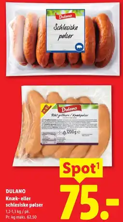 Lidl DULANO Knæk- eller schlesiske pølser tilbud
