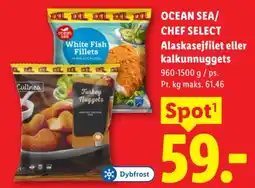 Lidl OCEAN SEA/ CHEF SELECT Alaskasejfilet eller kalkunnuggets tilbud