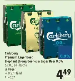 Citti CARLSBERG Premium lager beer, elephant strong beer oder lager beer 0,0% tilbud