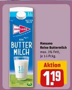 REWE DE Hansano Reine Buttermilch, EUR 1.19 tilbud
