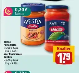 REWE DE Barilla Pesto Rosso oder Pasta Sauce Basilico, EUR 1.79 tilbud