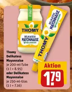 REWE DE Thomy Delikatess Mayonnaise je oder Delikatess Mayonnaise, EUR 1.79 tilbud