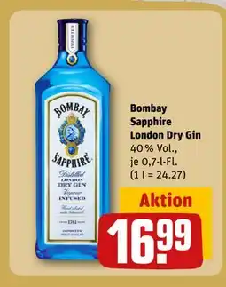 REWE DE Bombay Sapphire London Dry Gin, EUR 16.99 tilbud