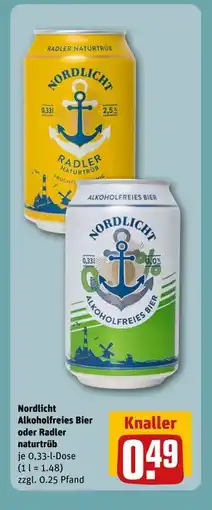 REWE DE Nordlicht Alkoholfreies Bier oder Radler naturtrüb, EUR 0.49 tilbud