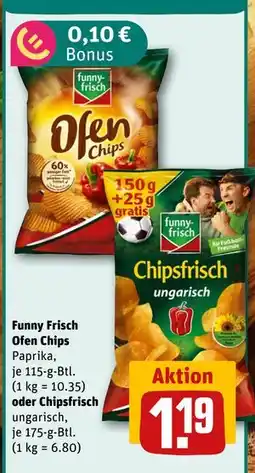 REWE DE Funny Frisch Ofen Chips oder Chipsfrisch, EUR 1.9 tilbud