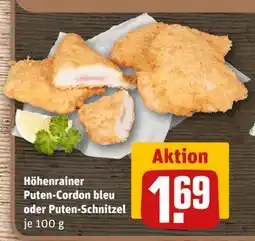 REWE DE Höhenrainer Puten-Cordon bleu oder Puten-Schnitzel, EUR 1.69 tilbud