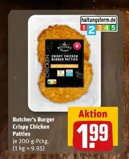 REWE DE Butcher's Burger Crispy Chicken Patties, EUR 1.99 tilbud