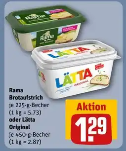 REWE DE Rama Brotaufstrich oder Lätta Original, EUR 1.29 tilbud