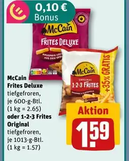 REWE DE McCain Frites Deluxe tiefgefroren oder 1-2-3 Frites Original tiefgefroren, EUR 1.59 tilbud