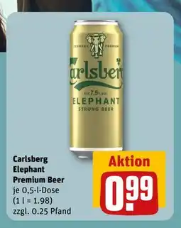 REWE DE Carlsberg Elephant Premium Beer, EUR 0.99 tilbud